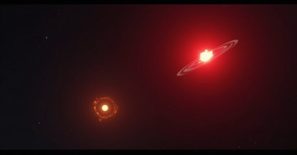 A starship answering an emergency signal from a burning outpost in Star Trek Fleet Command