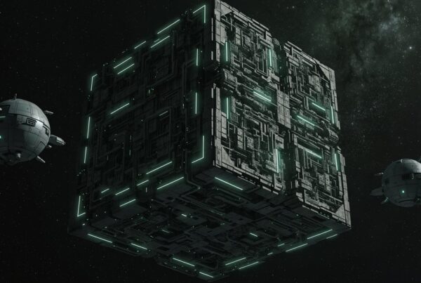 Star Trek Fleet Command Borg cube and sphere targets in deep space