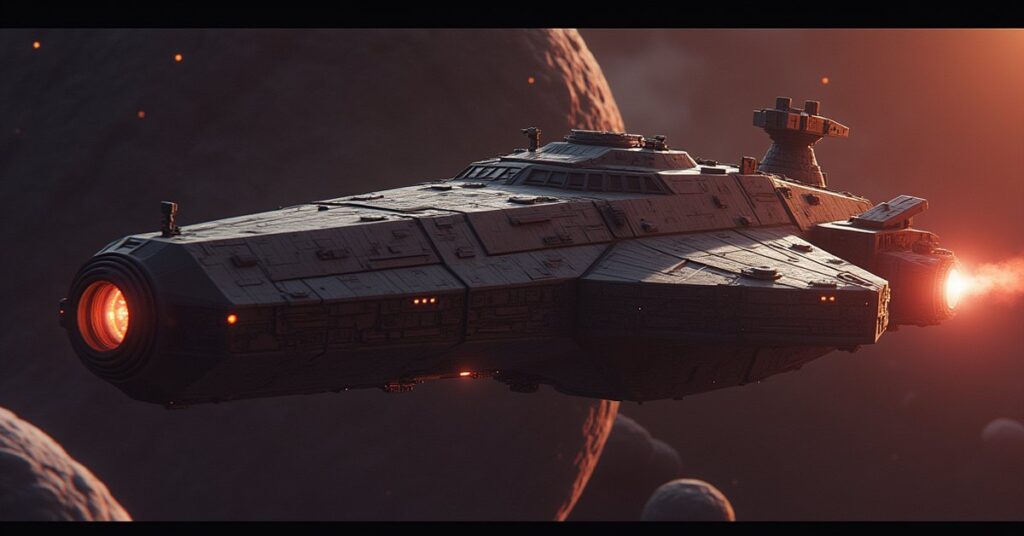 A starship meeting an informant's vessel as a raider approaches in Star Trek Fleet Command