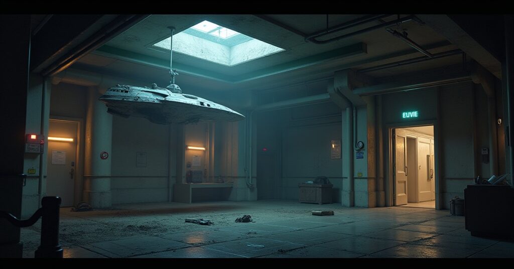 A scavenger ship latched to an abandoned medical station in Star Trek Fleet Command