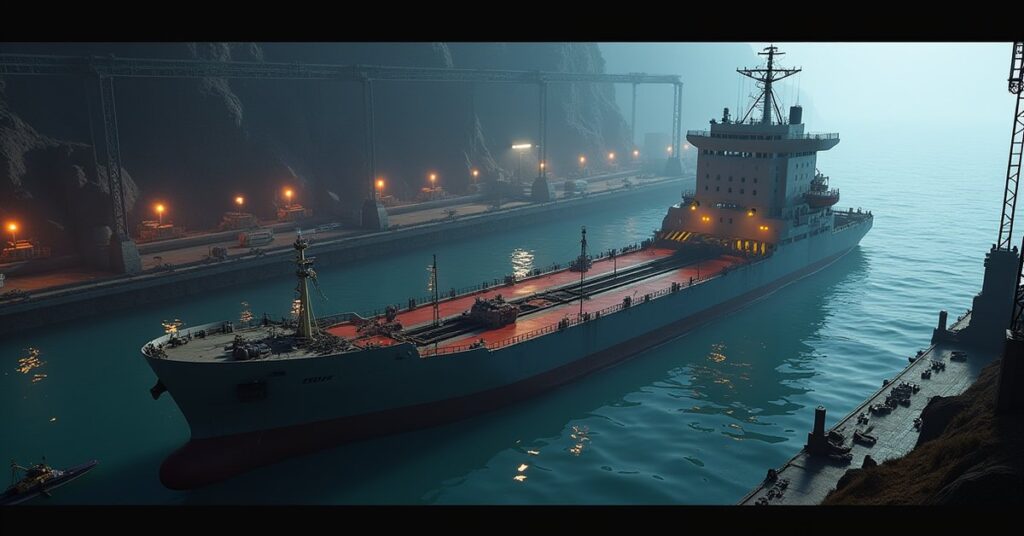 A second drydock berth under construction beside a docked starship in Star Trek Fleet Command