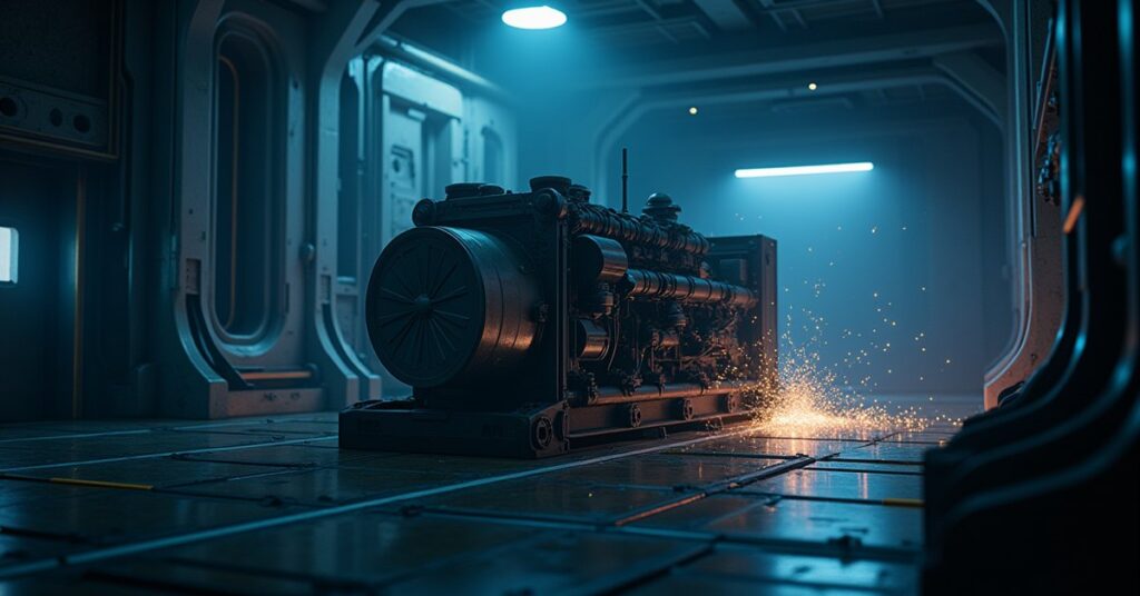 A new generator module being built on a small space station in Star Trek Fleet Command