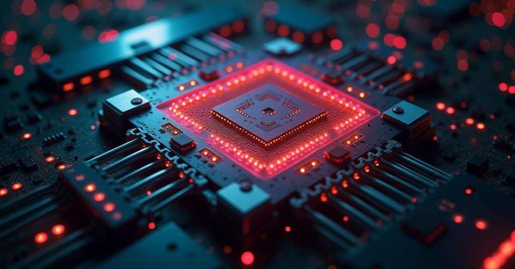 A space station computer core being rebuilt with glowing data lattices in Star Trek Fleet Command