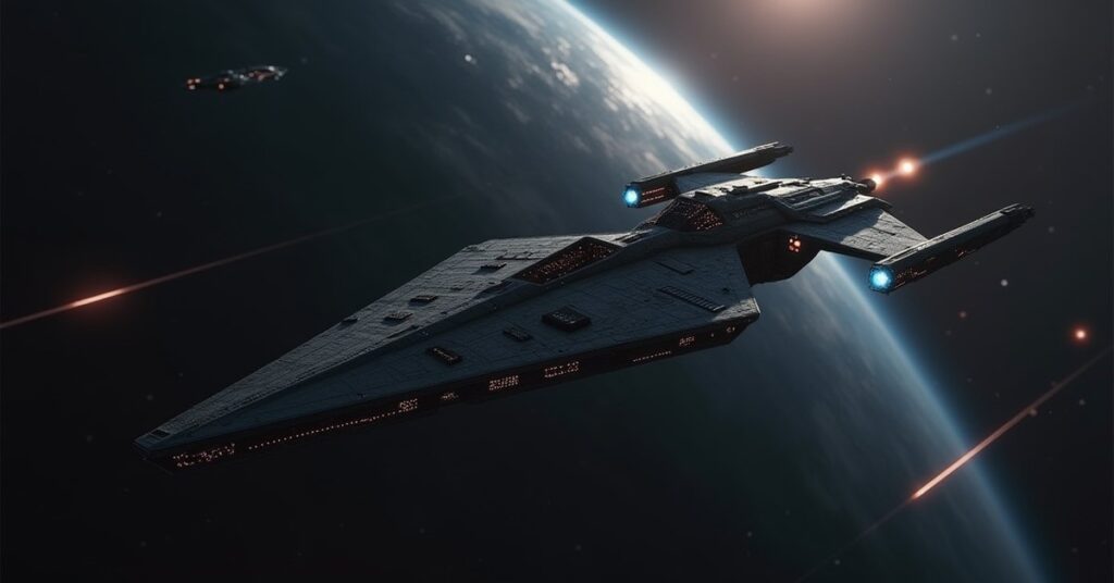 A derelict starship emitting signal pulses near a Klingon world in Star Trek Fleet Command