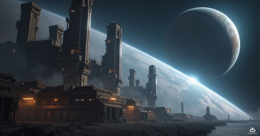 New warehouses rising on a starbase with a Klingon ship docked in Star Trek Fleet Command