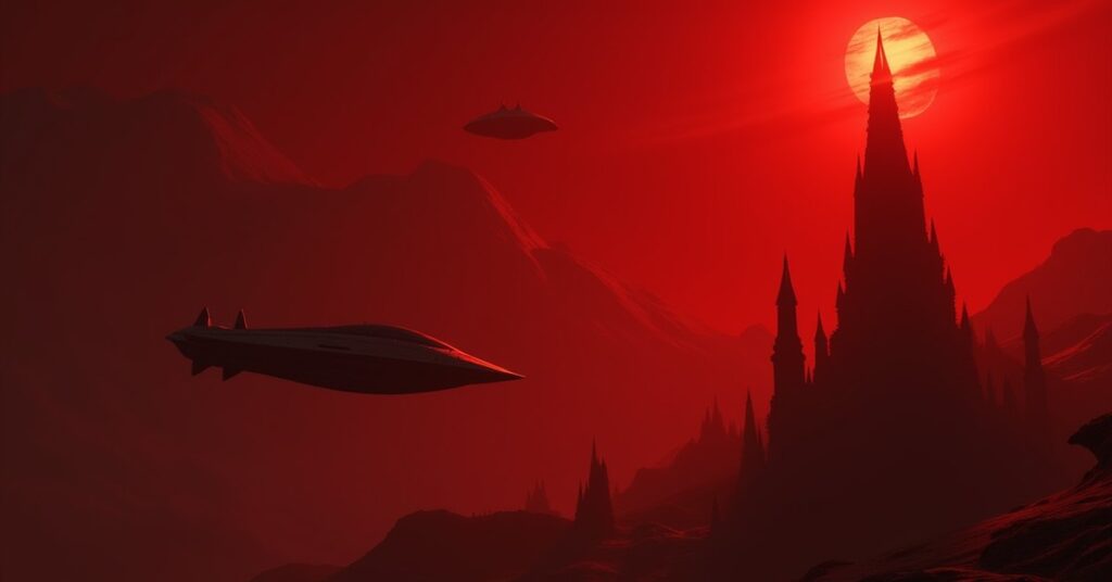 A Klingon envoy's shuttle approaching Kronos as an assassin ship decloaks in Star Trek Fleet Command