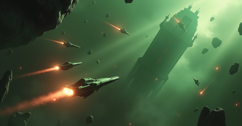 A starship fighting Orion Syndicate loyalists in Star Trek Fleet Command