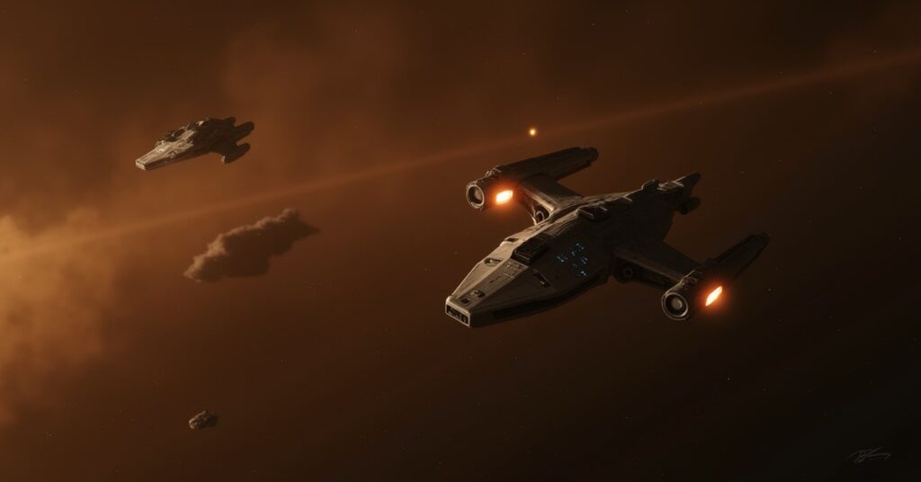 A Federation starship disabling a smaller vessel near a star in Star Trek Fleet Command