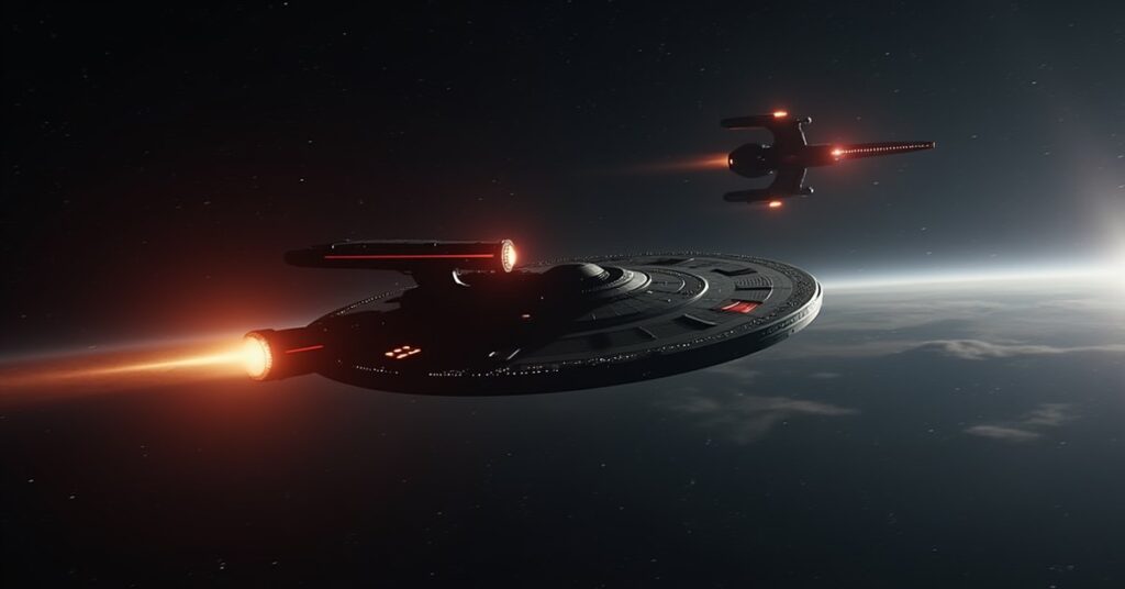 An Independent ship disables a Starfleet pursuer while a stolen starship escapes in Star Trek Fleet Command