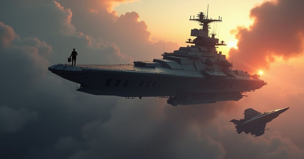 A hijacked Reman battleship approaching a helpless fleet in Star Trek Fleet Command