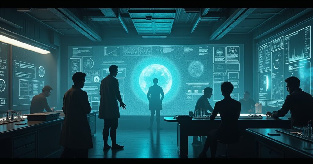 A station research lab glowing with unstable temporal energy in Star Trek Fleet Command