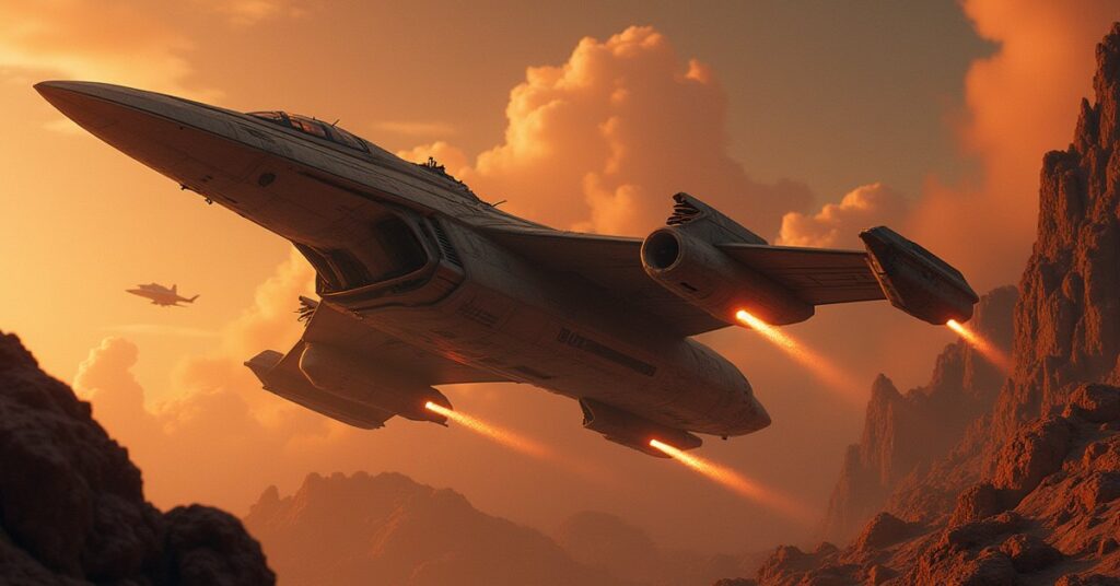 A Romulan warbird disabling a Gorn spy ship with disruptor fire in Star Trek Fleet Command