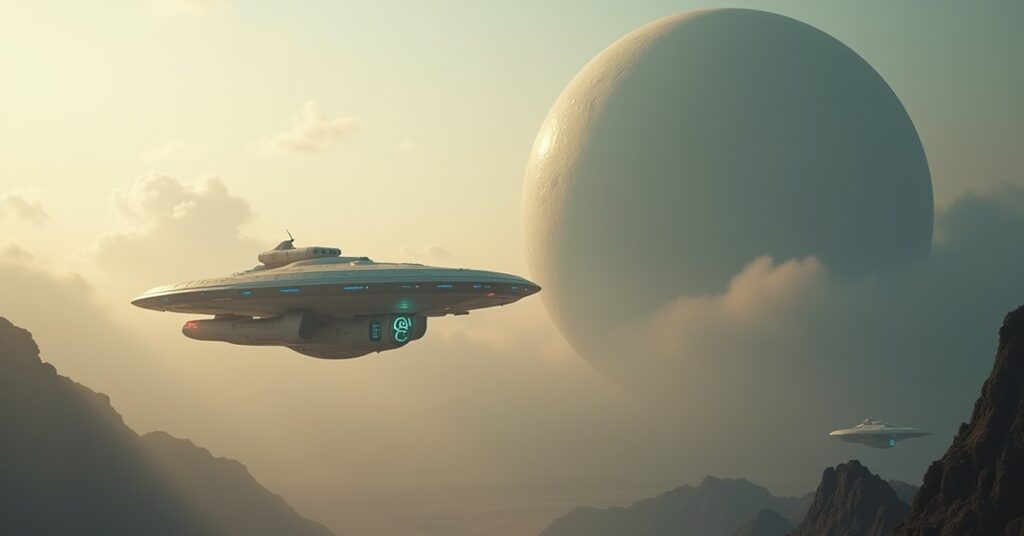 A starship approaching a quarantined planet in Star Trek Fleet Command