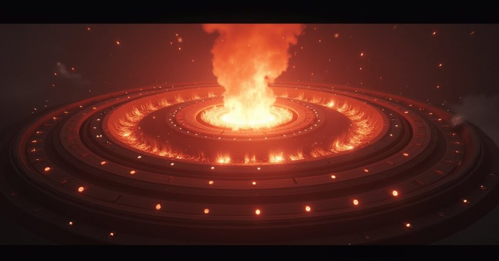 A starbase core glowing as new reactor rings power up in Star Trek Fleet Command