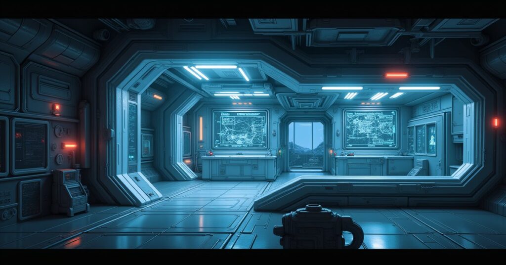 A research wing on a small space station lighting up after an upgrade in Star Trek Fleet Command