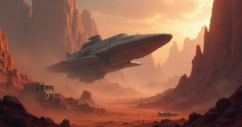 A starship bringing supplies to a damaged colony in Star Trek Fleet Command