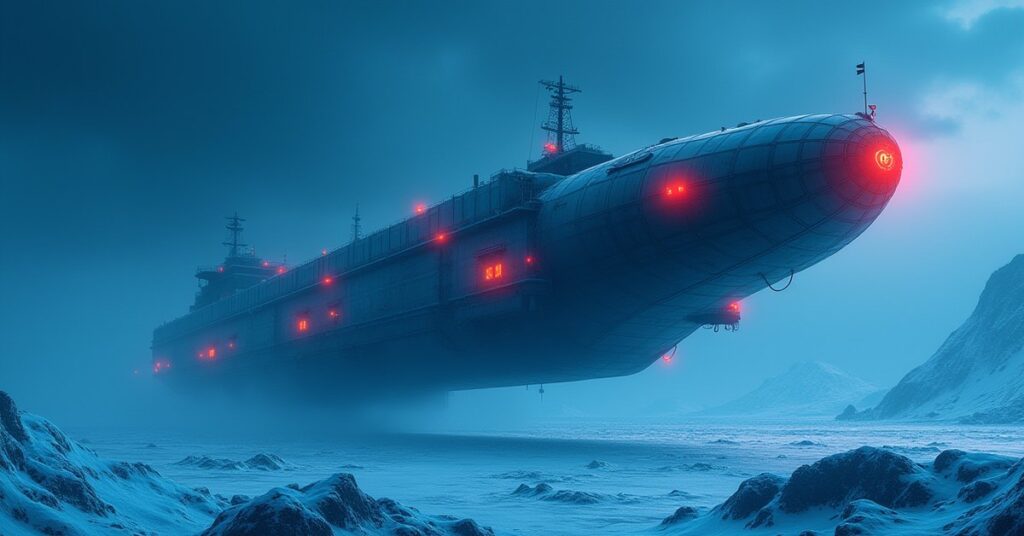 A cargo starship carrying medical supplies arriving at the icy planet Andoria in Star Trek Fleet Command