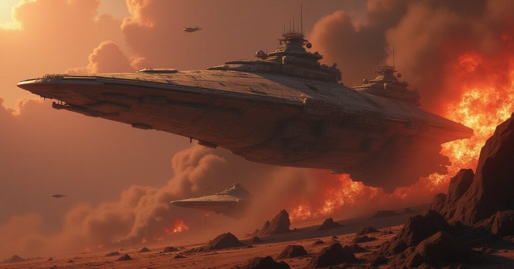 Corvallen warships under fire in the Neutral Zone in Star Trek Fleet Command