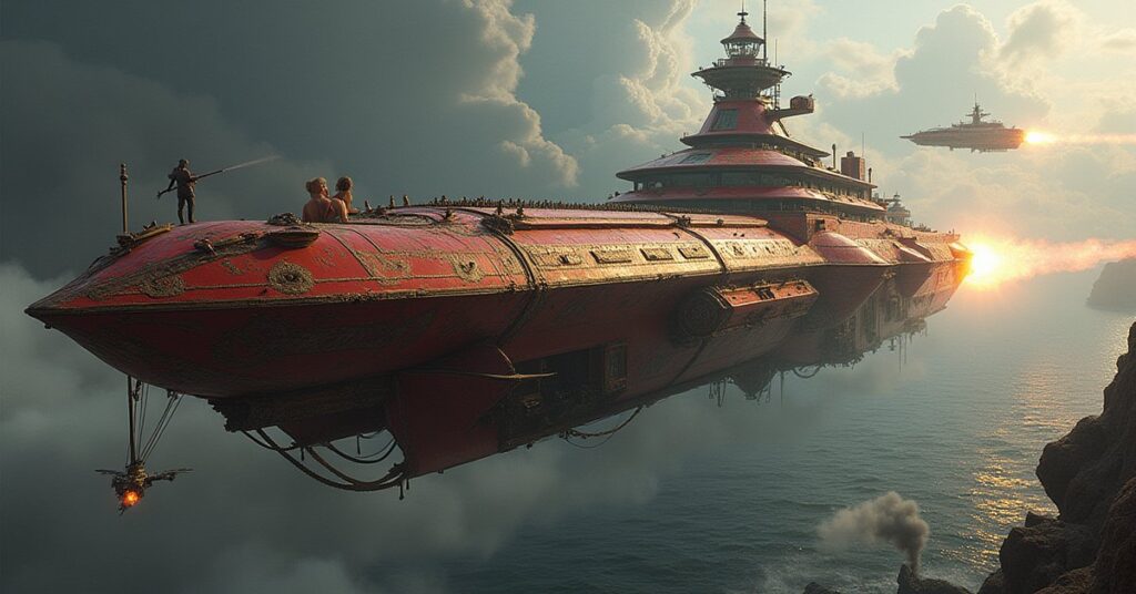 An ornate trading vessel under attack by a bandit ship near a small station in Star Trek Fleet Command