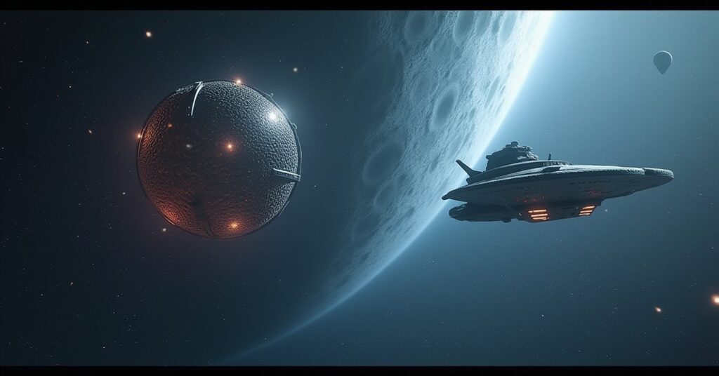 A Borg vessel appearing near a starbase in Star Trek Fleet Command