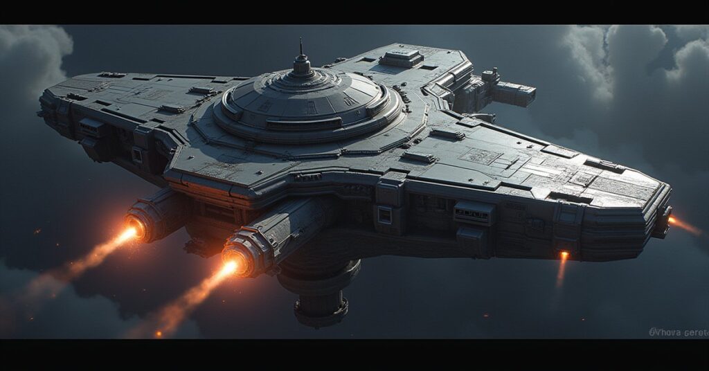 A space station command module being upgraded with shuttles nearby in Star Trek Fleet Command