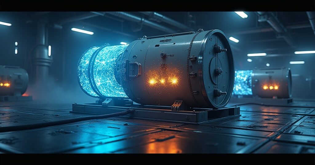 A glowing station generator module refining blue tritanium in Star Trek Fleet Command