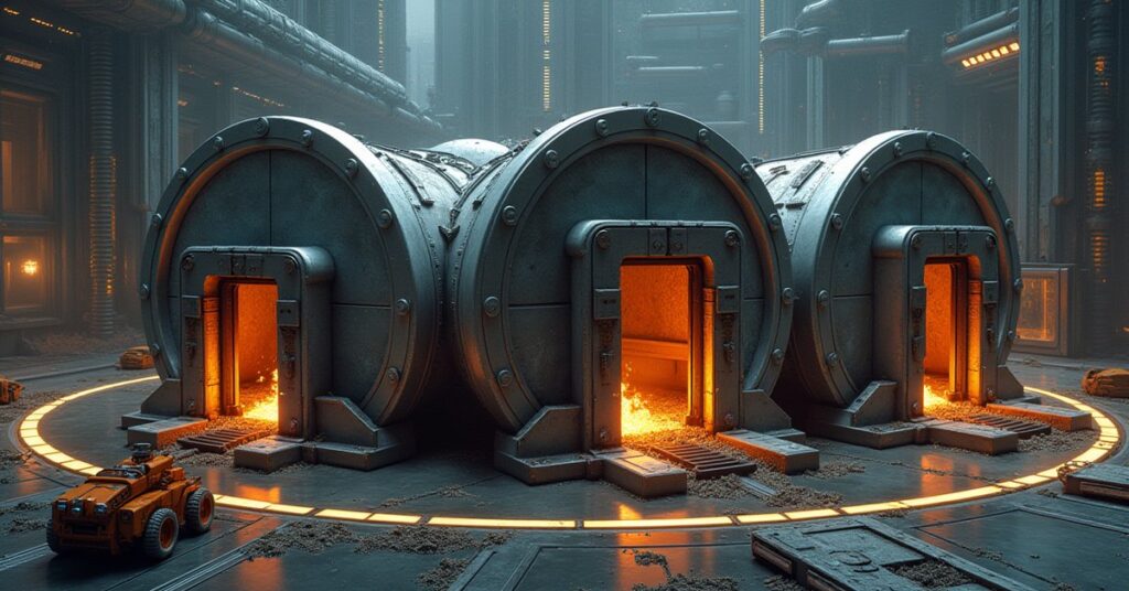 Armored resource vaults under construction on a space station in Star Trek Fleet Command