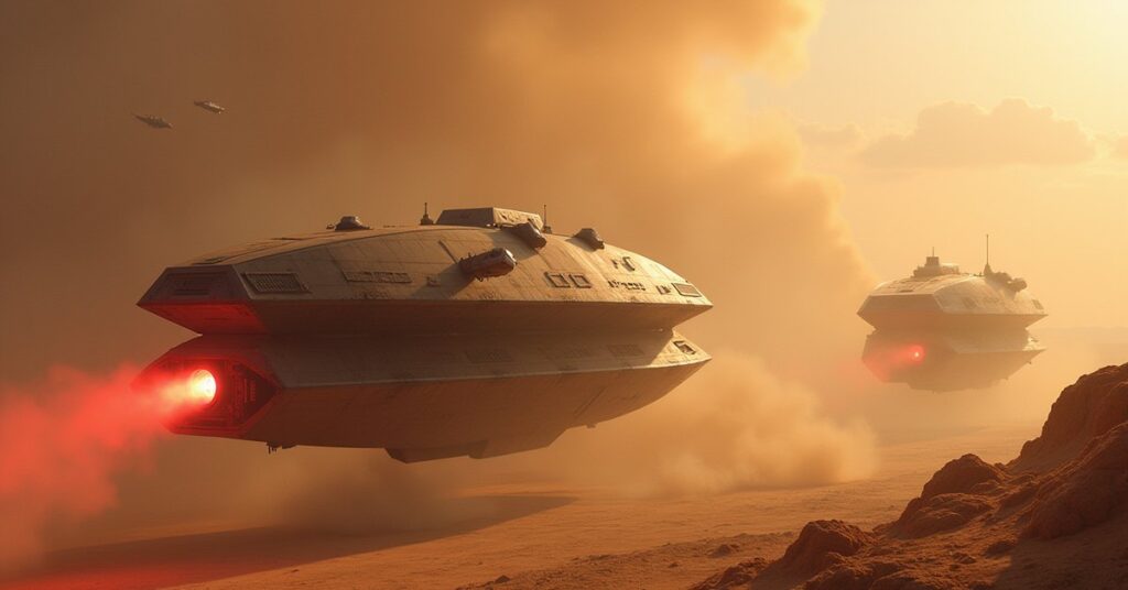 A mercenary ship locking weapons on a mining convoy and its escort in Star Trek Fleet Command